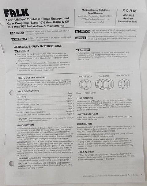 Rexnord Falk 1030G20 Series G Sleeve Exposed Bolt 0744994 Gear Coupling