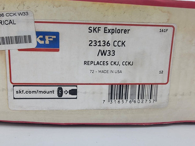 NIB SKF Explorer 23136 CCK /W33 Double Roll Spherical Roller Bearing 300mm OD