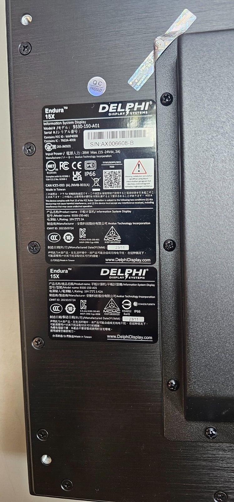NIB Delphi Endura 15X POS Drive Thru Order Display System Kit UZ-9330 ...