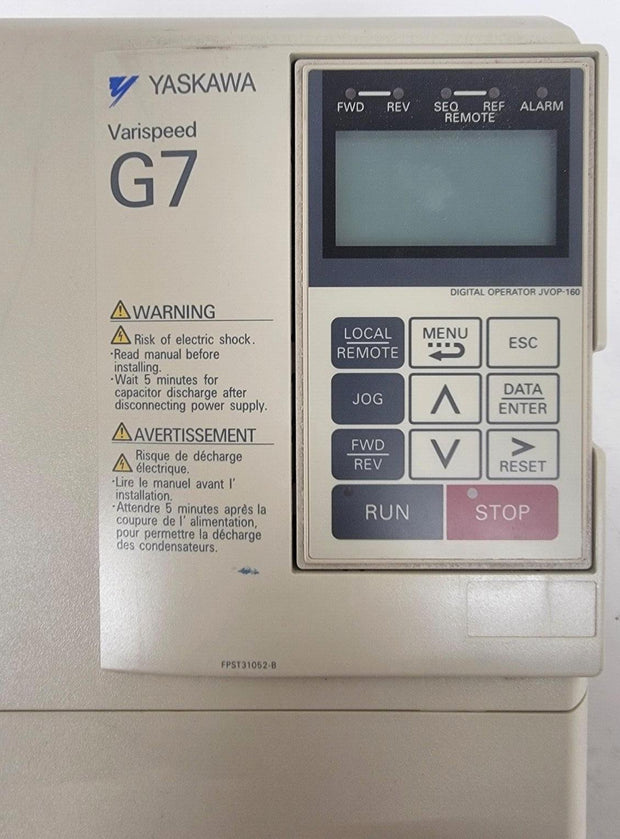 Yaskawa AC Drive G7 FPST31052-B Model CIMR-G7U45P5 Spec 45P51B 0-480V 15A 11kVA