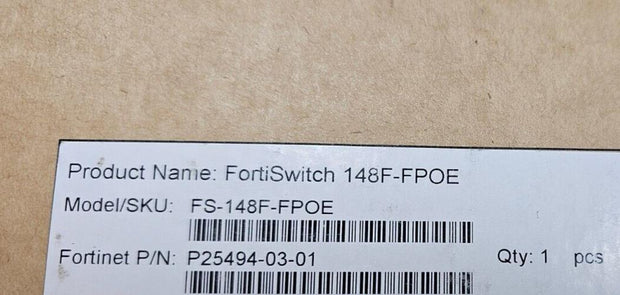 NIB Fortinet FortiSwitch FS-148F-FPOE 48 Ports Gigabit Network Switch 4 10Gb SFP