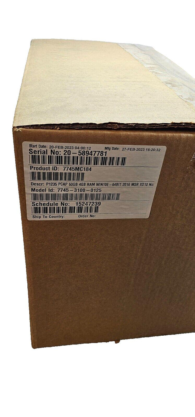 New NCR P1235 PCAP Touch Display POS PC System 1.6Ghz, 4GB, 64GB W7-E, Dual Disp