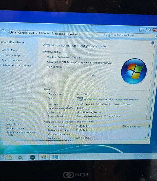 New NCR P1235 PCAP Touch Display POS PC System 1.6Ghz, 4GB, 64GB W7-E, Dual Disp