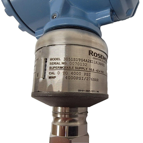 Rosemount 3051T Pressure Transmitter 4000PSI / 276BAR (3051S1TG4A2E11A1AB4E5)
