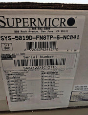 New Supermicro SDS 1U Rackmnt Server, Xeon D-2146NT, 128GB RAM, 3.84TB PM893 SSD