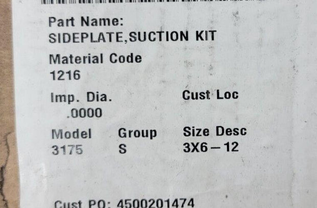 Goulds Pumps C01027A 1203 Suction Side Plate Pump Wear Plate (Model 3175)