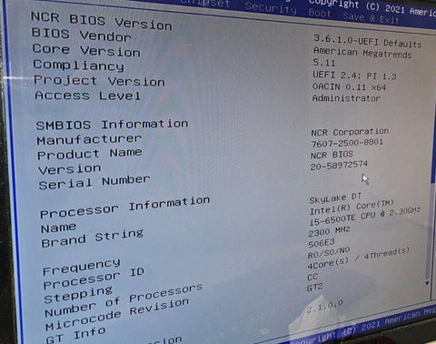 New NCR RealPOS XR8 7607 POS Terminal, i5-6500TE, 8GB, 2x120GB SSD, W10 IOT