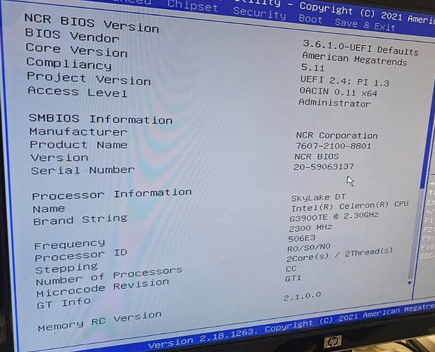 New NCR RealPOS XR8 7607 POS Terminal, G3900TE 8GB, 120GB SSD, W10-E, Dual Displ