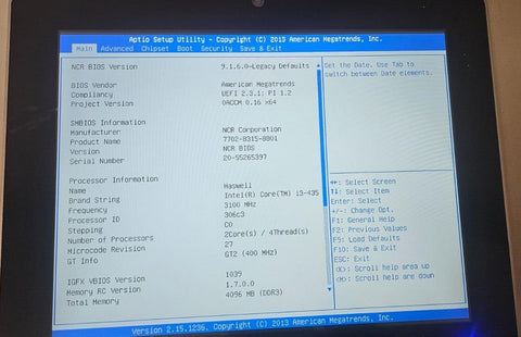 New NCR XR7 15 PCAP POS Terminal i3-435, 4GB DDR3, 120GB SSD, No OS/Stand/PSU