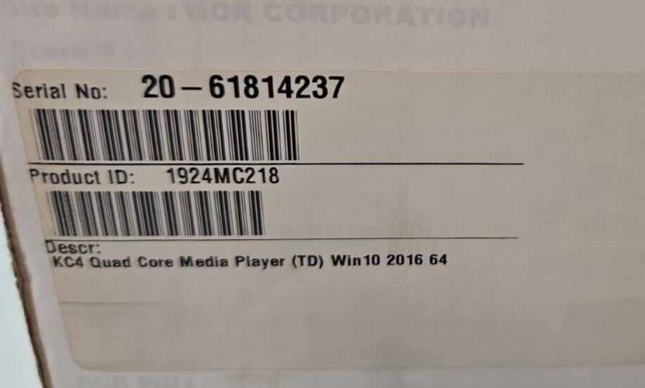 New NCR KC4 Kitchen Controller 1.6Ghz, 8GB/64GB, Dual Display & PSU (N ...