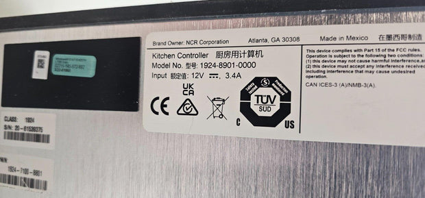 New  NCR KC4 Kitchen Controller 1.6Ghz, 8GB/64GB, Dual Display & PSU (No OS)