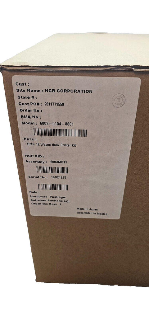 NCR Optic 12 Printer Kit For Wayne Helix  6003-0104-8801, New