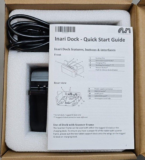 Aava/Inari IN02010-1 Docking Charging Station w/ PSU - For POS Rugged Tablets