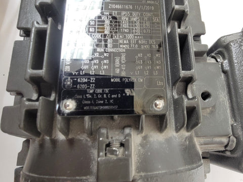 New WEG T 5518EP3EAL80-W22 3/4HP 1745RPM 80Frame IP55 General Purpose Motor