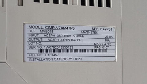 Yaskawa GPD 315/V7 400V 7.5kW CIMR-V7AM47P5 - Parts / Repair