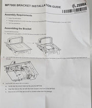Zebra MP7000 Bracket Trim Filler Long Scanner MX303-RAIL MN-003573-01 Rev A