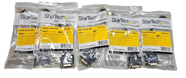 Qty 5 PCS, StarTech 8" HDMI M To DVI-D F Video Adapter Cables HDDVIMF8IN New