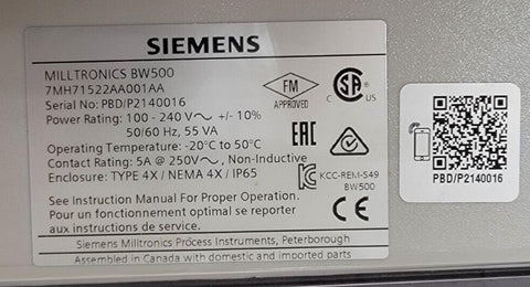Siemens Milltronics BW500 7MH71522AA001AA Integrator for Belt Scales