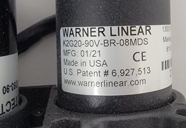 Warner Linear Actuator K2G20-90V-BR-08MDS