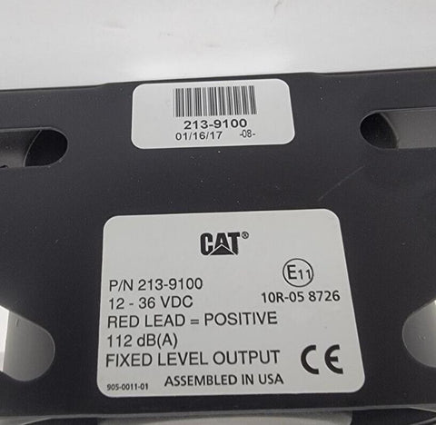 CAT 213-9100: 112 Decibel Backup Alarm 12-36VDC