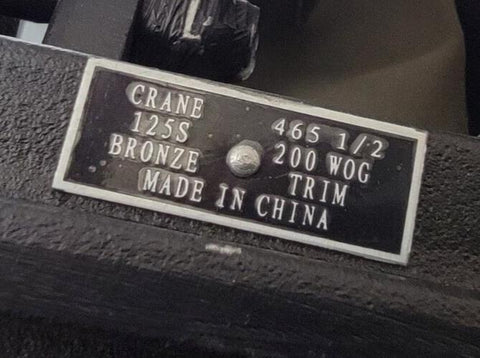 Crane 4" Gate Valve 125S 465 1/2 200 WOG