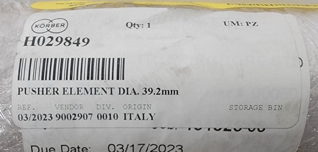 Korber / Fabio Perini H029849 Brass Cutting Mandrel Pusher 39.2mm diameter