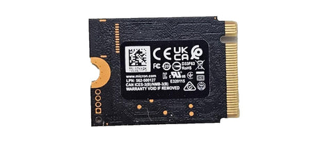 Micron 2550 512GB M.2 2230 PCIe 4x4 SSD NVMe MTFDKBK512TGE