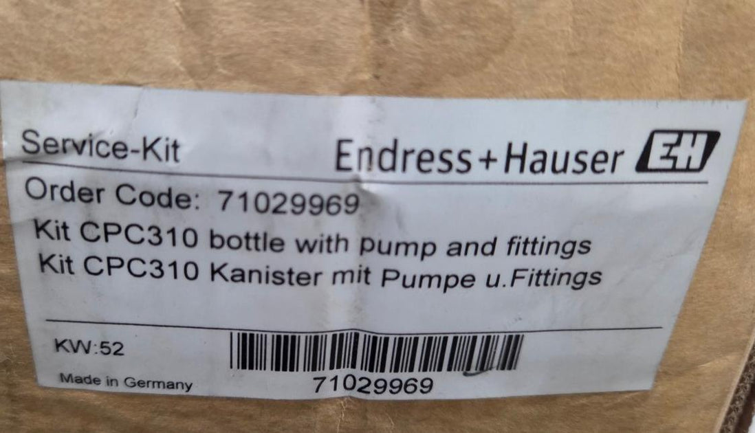 Topcal New Endress Hauser E+H Kit Topcal CPC310 Bottle with Pump and Fittings ...