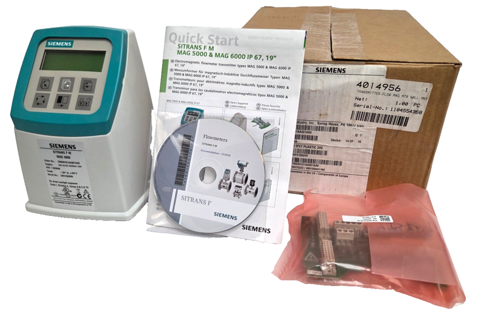 Sealed Siemens SITRANS MAG 5000 Flow Meter Transmitter 30VDC 24VAC, Po ...