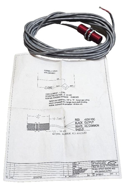 PCS Hall Effect Sensor Head NPN (Sinking) Output 6-24V DC 20mA, Annodi ...