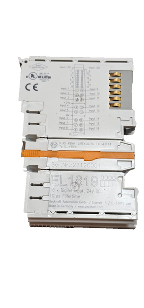 Beckhoff EL1819 HD EtherCAT Terminal 16 Digital Inputs 24 VDC, 2212000 ...