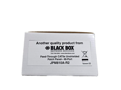 New Black Box PM810A-R2 48 Port Cat5e Feed Through Patch Panel, 2U, Unshielded