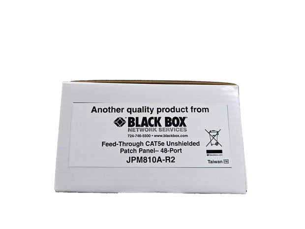 New Black Box PM810A-R2 48 Port Cat5e Feed Through Patch Panel, 2U, Unshielded