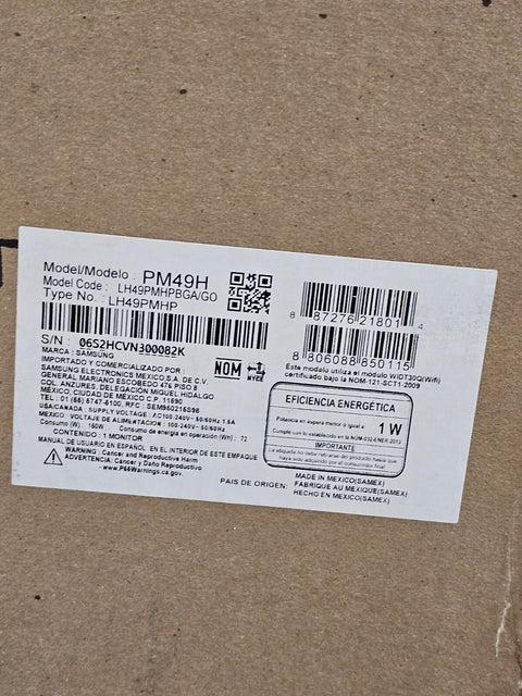 Samsung PM49H 49" Commercial Signage FullHD 500Nit Wireless, Tuner, DVI/VGA/HDMI
