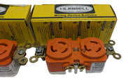 QTY 2 NIB Hubbell IG4700A Dup. Twist-Lock Receptacles 15A 25V 2 Poles 3 Wire