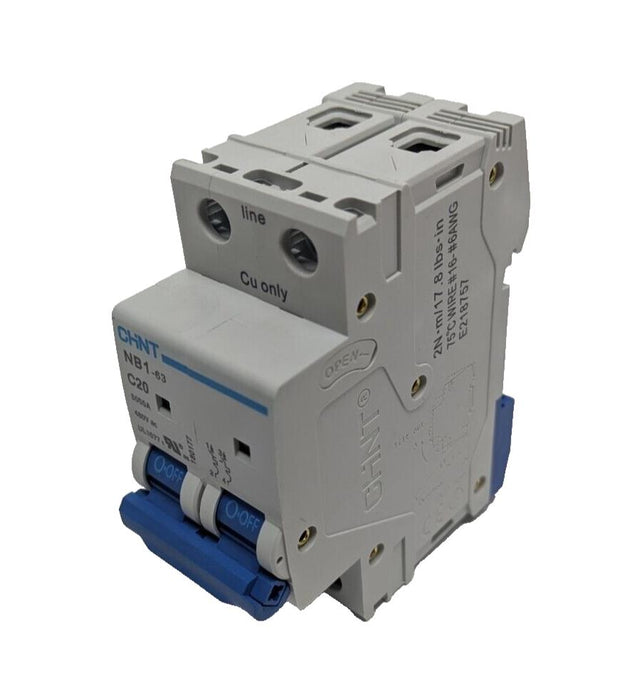 Qty 3 PCS NIB CHNT NB1-63 C20 Miniature Circuit Breaker 480VAC 5000A