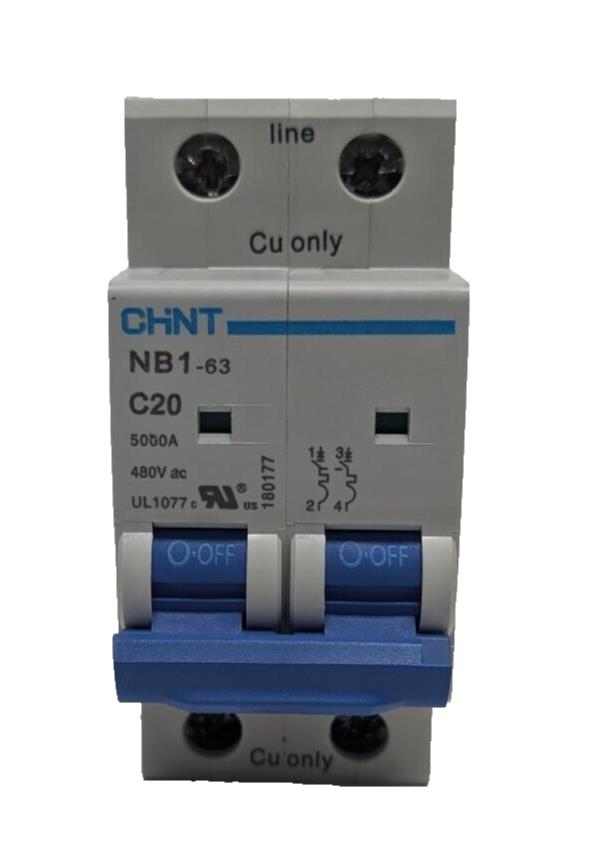 Qty 3 PCS NIB CHNT NB1-63 C20 Miniature Circuit Breaker 480VAC 5000A
