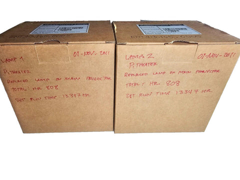 Pair of Panasonic ET-LAD7700W Lamps, Used, 880Hrs