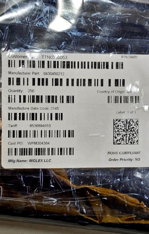 250PCS New Molex 430450212 2 Pin 3.0MM Dual Row Connection Header 43045-0212