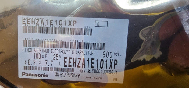900PCS Panasonic EEH-ZA1E101XP Aluminum Organic Polymer Capacitor 100uF 25V 7.7