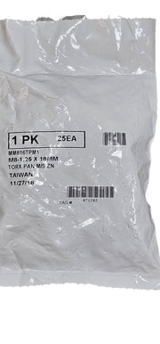 400PC McMaster Steel Pan Head Torx Screws Zinc Plated M8x16MM 1.25mm Pitch, ISO