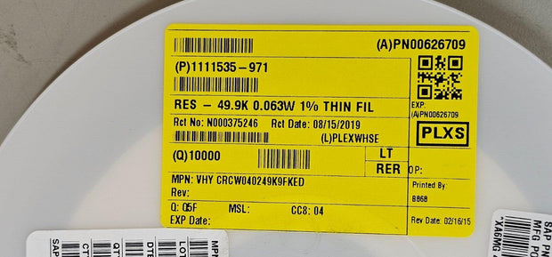 10000PCS CRCW040249K9FKED Vishay Chip Resistor 49.9k Ohm 62.5mW 1/16W 1% 0402