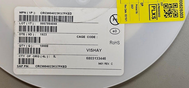 10000PCS CRCW04023K57FKED Res Thick Film 0402 3.57K Ohm 1% 1/16W ±100ppm/°C SMD
