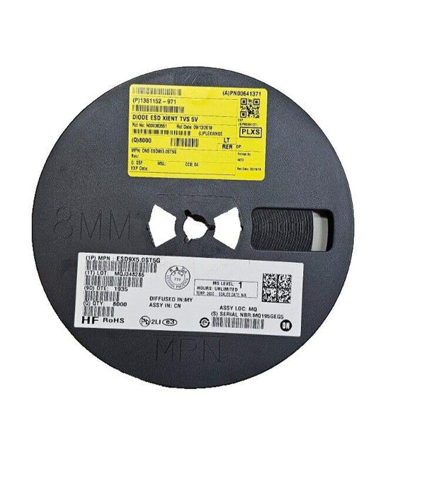 8000PCS Onsemi ESD9X5.0ST5G TVS Diodes 5V WM 12.3V SOD923 ESD Protection 1Ch