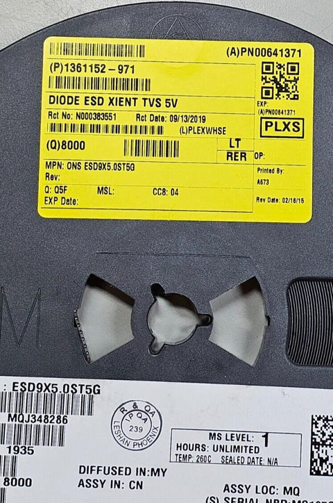 8000PCS Onsemi ESD9X5.0ST5G TVS Diodes 5V WM 12.3V SOD923 ESD Protection 1Ch