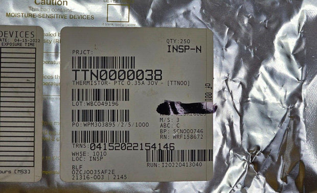 250PCS Bel Fuse 0ZCJ0035AF2E Resettable Fuses PPTC 0.35A 30V SMD 1.2Ohm
