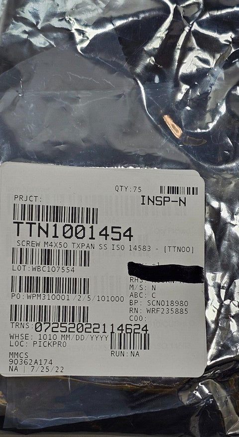 300PCS McMaster Stainless Steel Pan Head Torx Screws M4x50mm ISO 14583, 18-8