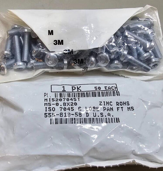 200PCS 90304A342 Steel Pan Head Torx Screws Zinc Plated M5x0.8mm, 20mm, T25