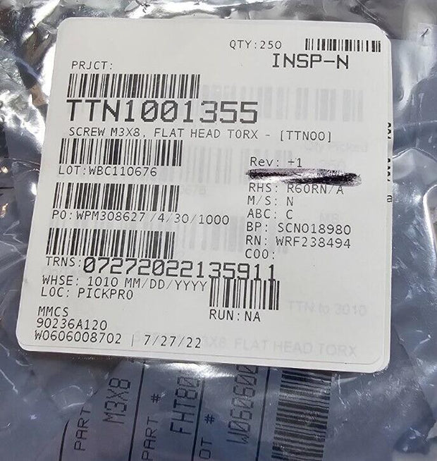 450PCS 90236A120 Zinc-Plated Steel Torx Flat Head Screws M3x0.5mm, 8MM, T10, ISO