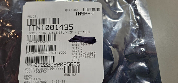 450PCS 90236A120 Zinc-Plated Steel Torx Flat Head Screws M3x0.5mm, 8MM, T10, ISO